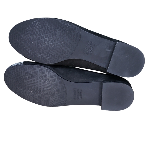 Stuart Weitzman Studon Mule Black Suede Size 5 Silver Studded Toe Slip On - Picture 7 of 7